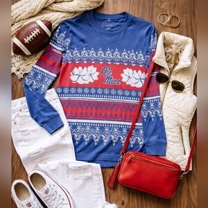 Lauren James Ole Miss Rebels Medium Long Sleeve Tee Magnolia Mississippi State